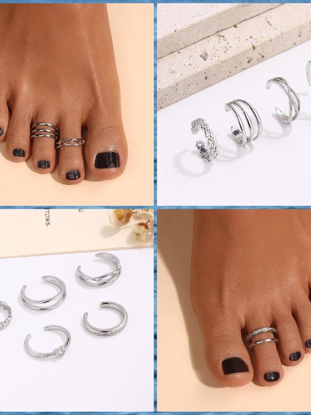 8 Pcs Toe Rings for Women - Picture 5 of 6